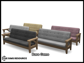 Sims 4 — Habitat Living Sofa by seimar8 — Maxis match studded sofa in soft herringbone textile and finished with a light