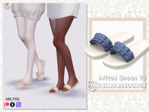 Sims 4 — Elastic tie slippers / 79 by Arltos — 10 colors. HQ compatible. Feet mesh: base game