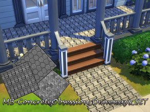 Sims 4 — MB-ConcreteObsession_Driveways_SET by matomibotaki — MB-ConcreteObsession_Driveways_SET The driveway to the