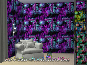 Sims 4 — MB-ModernMood_NeonVibes by matomibotaki — MB-ModernMood_NeonVibes Expressive wallpaper for a special taste,