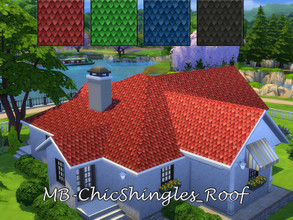 Sims 4 — MB-ChicShingles_Roof by matomibotaki — MB-ChicShingles_Roof Unusual wooden shingle roof with pointed roof