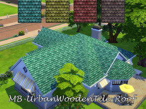 Sims 4 — Urban Wooden Tile Roof by matomibotaki — MB-UrbanWoodenTile_Roof Solid wooden shingle roof, stable and durable,