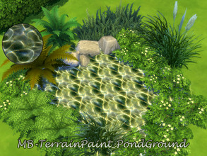 Sims 4 — MB-TerrainPaint_PondGround by matomibotaki — MB-TerrainPaint_PondGround Terrain paint Pond water in a greenish