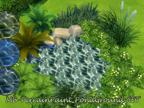 Sims 4 — Pond Ground Terrain Paint by matomibotaki — MB-TerrainPaint_PondGround_SET Terrain paints Pond water in 3