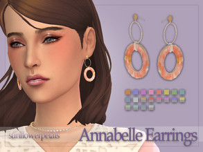 Sims 4 — Annabelle Earrings by SunflowerPetalsCC — A pair of circular dangle earrings in 20 swatches. 