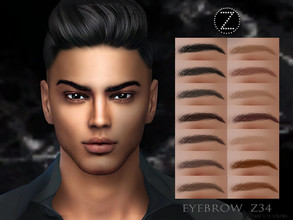 Sims 4 — EYEBROW Z34 by ZENX — -Base Game -All Age -For Female -15 colors -Works with all of skins -Compatible with HQ