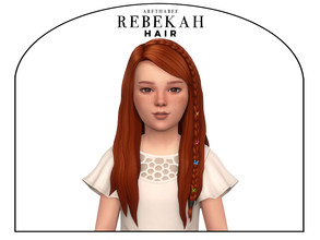 Sims 4 — Rebekah Hair (Children) by arethabee — - children - available for both frames - 15 ea colors - base game