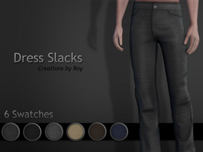Sims 4 — Dress Slacks by RoyIMVU — Fabric textured dress slacks. 