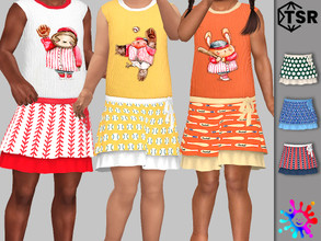 Sims 4 — Baseball Skirt - Needs SP Toddler by Pelineldis — Six cute skirts with baseball related prints for toddler