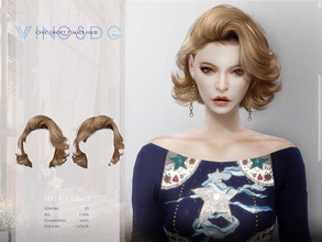 Sims 4 — Chic short female hair ER0612 by wingssims — Colors:15 All lods Compatible hats Support custom editing hair