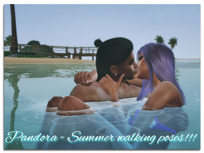 Sims 4 — Summer walking poses by Pandorassims4cc — Pose pack contains 5 couple poses