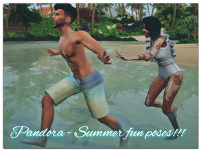Sims 4 — Summer fun poses by Pandorassims4cc — Pose pack contains 5 couple poses