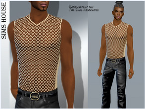 Sims 4 — Men's tank top mesh by Sims_House — Men's tank top mesh 8 color options. Male Tank top mesh for The Sims 4 game.