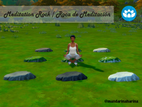 Sims 4 — Wild Meditation Stool - Rock by MandarinaHarina — Functional Rock Meditation Stool for Spa Day.