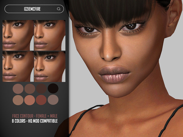 Sims 4 — Face Contour by IzzieMcFire — - Stand alone item with thumbnail - 8 colors - Female + male - HQ texture - Found