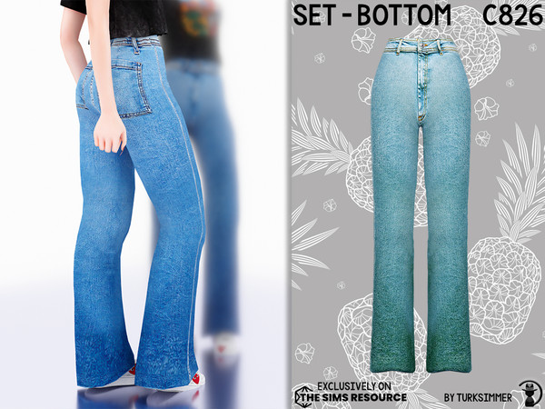 Sims 4 — Set-Bottom C826 by Daph's — 14 Swatches Compatible with HQ mod Works with all of skins Custom Thumbnail New Mesh