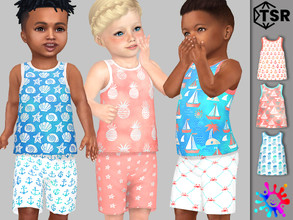 Sims 4 — Beach Vibes Tank Top - Needs SP Toddler by Pelineldis — Six cool tank tops with beach related print for toddler