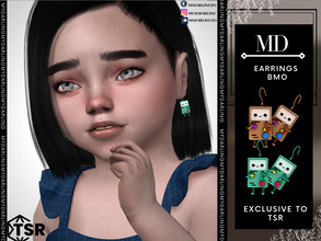 Sims 4 — EARRINGS BMO TODDLER by Mydarling20 — new mesh base game compatible all lods all maps 5 colors