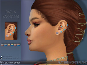 Sims 4 — Barla Earrings by PlayersWonderland — A set of different ear piercings. Included are 3 metal colors as well as 2