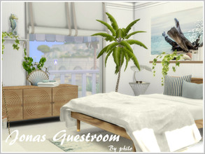 Sims 4 — Jonas Guestroom by philo — This lovely bedroom with blue nautical accents is for your sims to enjoy. I hope they