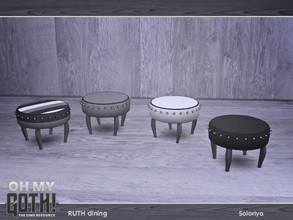 Sims 4 — Oh My Goth. Ruth Dining. Pouf by soloriya — Round pouf. Part of Oh My Goth - Ruth Dining set. 4 color