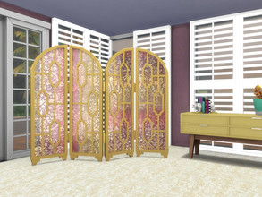 Sims 4 — The Tropical Screen by Morrii — Tropical Art Deco Style Screen/Room Divider