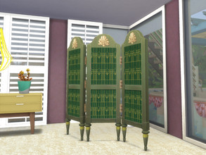 Sims 4 — Dark Green Room Screen/Room Divider by Morrii — Dark Green Room Screen/Room Divider