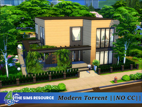 Sims 4 — Modern Torrent by Bozena — The house is located in the Coutryard Lane . Willow Creek. The perfect place for a