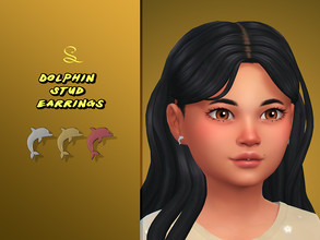 Sims 4 — Dolphin Stud Earrings for Kids by simlasya — For kids All LODs New mesh 5 swatches HQ compatible Custom