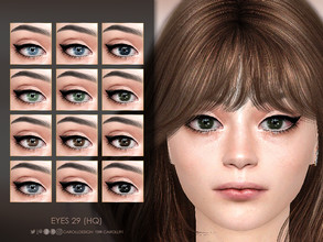Sims 4 — Eyes 29 (HQ) by Caroll912 — A 12-swatch realistic set of eyes in different shades of plain blue, green, brown as