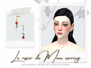 Sims 4 — Le rosier de Mme earring by aithsims — Rose themed earring 36 swatches Unisex my mesh+EA mesh/texture edit Maxis