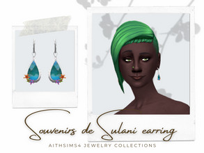 Sims 4 — Souvenirs de Sulani earring by aithsims — Sulani themed earring 12swatches Unisex my mesh+EA mesh/texture edit
