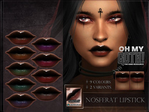 Sims 4 — Oh My Goth - Nosferat Lipstick by RemusSirion — Two-shaded gothic lipstick in 2 variants and 9 colours. Lipstick