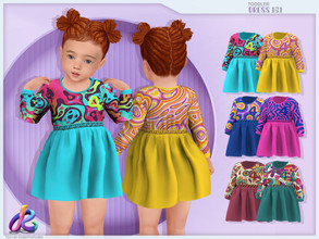 Sims 4 — Toddler Girl dress 161 by RobertaPLobo — :: Toddler Girl Dress 161 - Numbers Collection - TS4 :: 6 swatches ::