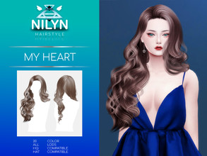 Sims 4 — MY HEART HAIR - NEW MESH  by Nilyn — Mesh by Nilyn. 20 Swatches. All LOD Compatible. HQ Compatible. HAT