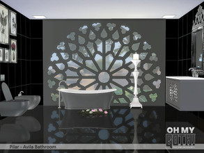 Sims 4 — oh my goth Avila Bathroom by Pilar — Modern Gothic Interior Design