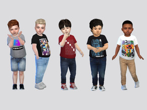 Sims 4 — Roblox Tees Toddler by McLayneSims — TSR EXCLUSIVE Standalone item 8 Swatches MESH by Me NO RECOLORING Please