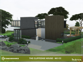 Sims 4 — The Cliffedge House NoCC by Sedricia — Modern Family House Full Furnished and Decorated 4 Bed Rooms 5 Bath Rooms