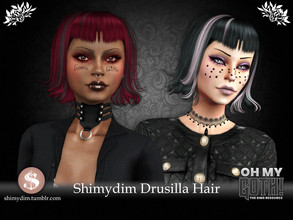 Sims 4 — Oh My Goth! Drusilla Hairstyle by Shimydimsims — Hi! I hope you will like this hair! It's medium-length