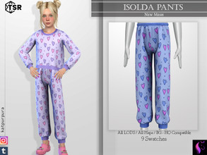 Sims 4 — Isolda Pants by KaTPurpura — Long pajama pants, very fluffy and with hearts