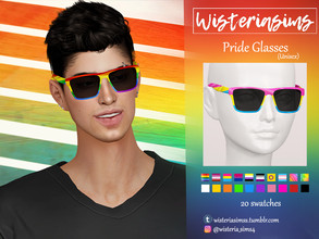 Sims 4 — Pride Glasses by WisteriaSims — **FOR MEN & WOMAN **NEW MESH - Glasses Category - 20 swatches - Base Game