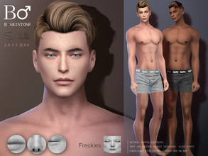 Sims 4 — Freckle male overlay skintones by S-CLUB by S-Club — Freckle male overlay skintoneswith 2 swatches, HQ + game