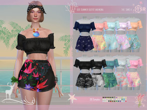 Sims 4 — SUMMER OUTFIT ANEMONA by DanSimsFantasy — Attire for summer, it consists of a low-cut top on the shoulders with
