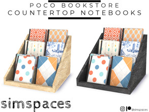 Sims 4 — Poco Bookstore - countertop notebooks by simspaces — Part of the Poco Bookstore set: colorful notebooks make for