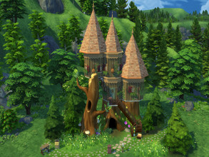 Sims 4 — Tree House by susancho932 — A cottage that is built from an enchanted forest where sims can live in trees.