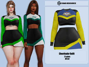 Sims 4 —  Cheerleader Outfit by couquett — Cheerleader Outfit for your female sims All Lod All Map New Mesh 12 swatches 