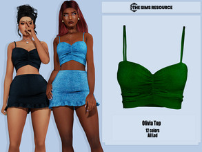 Sims 4 — Olivia Top by couquett — top for your sims 12 swatches Custom thumbnail Base game compatible this have all map