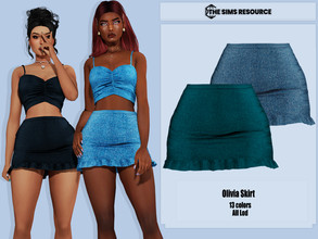 Sims 4 — Olivia Skirt by couquett — skirt for your sims 13 swatches Custom thumbnail Base game compatible this have all