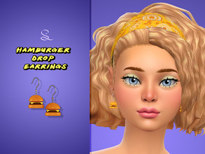 Sims 4 — Hamburger Drop Earrings for Adults by simlasya — All LODs New mesh 3 swatches Teen to elder HQ compatible Custom