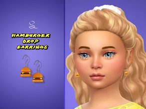 Sims 4 — Hamburger Drop Earrings for Kids by simlasya — For kids All LODs New mesh 3 swatches HQ compatible Custom